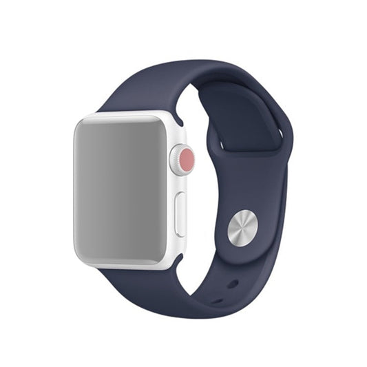 Single Color Silicone Smart Watch Band for Apple Watch Series 10 42mm / 9 8 7 41mm / SE (2023) SE (2022) SE 6 5 4 40mm / 3 2 1 38mm, Size: S / M - Night Blue