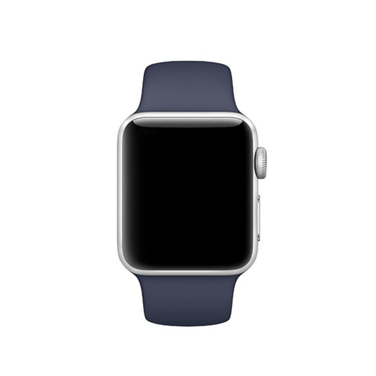 Single Color Silicone Smart Watch Band for Apple Watch Series 10 42mm / 9 8 7 41mm / SE (2023) SE (2022) SE 6 5 4 40mm / 3 2 1 38mm, Size: S / M - Night Blue