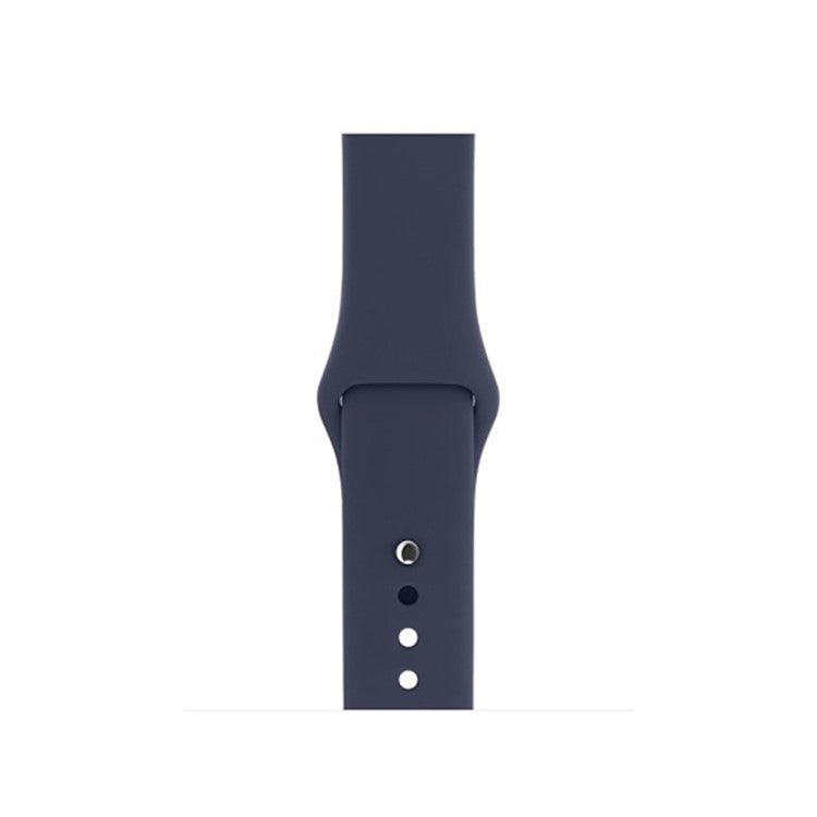Single Color Silicone Smart Watch Band for Apple Watch Series 10 42mm / 9 8 7 41mm / SE (2023) SE (2022) SE 6 5 4 40mm / 3 2 1 38mm, Size: S / M - Night Blue