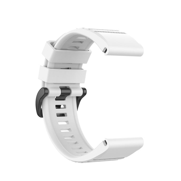 Rubber Smart Watch Band Replacement Strap [26mm Width] for Garmin Fenix 7X/Fenix 6x/5x - White