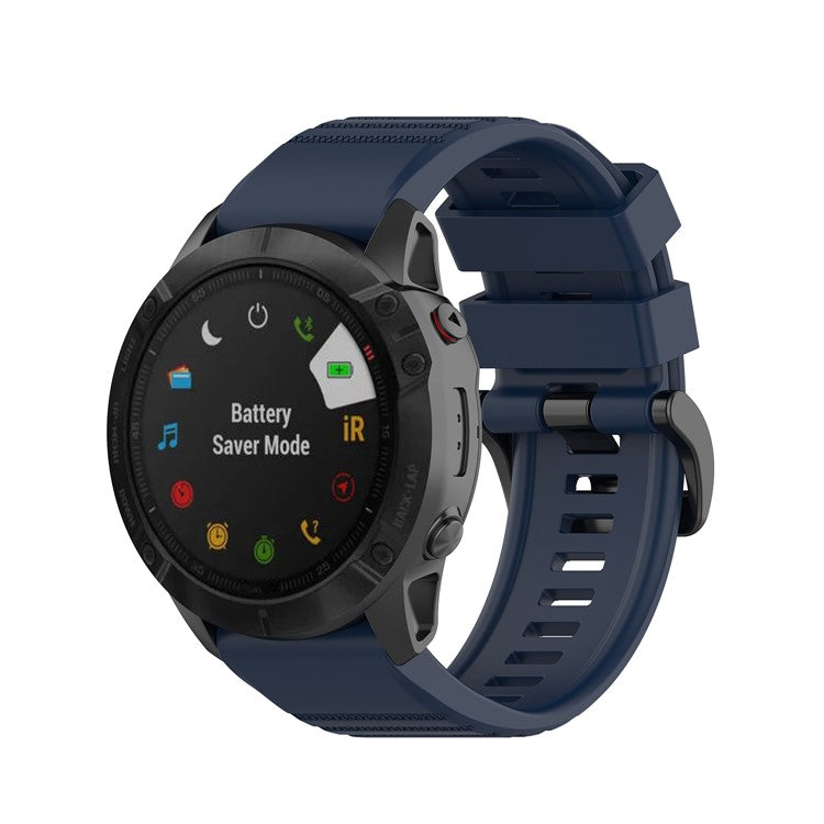 Rubber Smart Watch Band Replacement Strap [26mm Width] for Garmin Fenix 7X/Fenix 6x/5x - Dark Blue