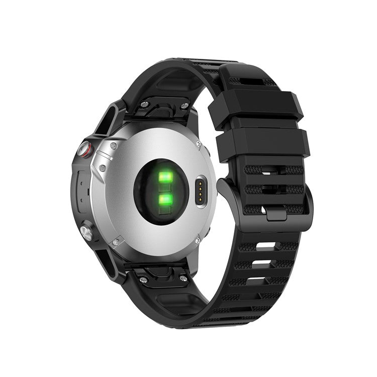 Rubber Smart Watch Replacement Band [22mm Width] for Garmin Fenix 6/5 - Black