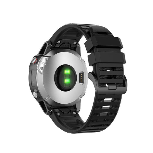 Rubber Smart Watch Replacement Band [22mm Width] for Garmin Fenix 6/5 - Black