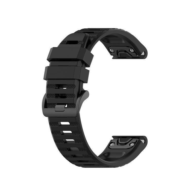 Rubber Smart Watch Replacement Band [22mm Width] for Garmin Fenix 6/5 - Black