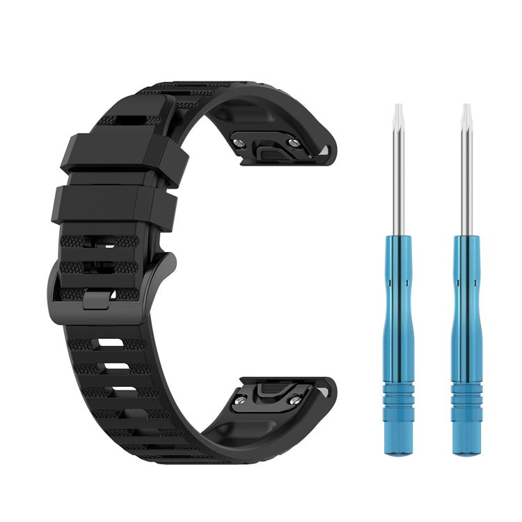 Rubber Smart Watch Replacement Band [22mm Width] for Garmin Fenix 6/5 - Black