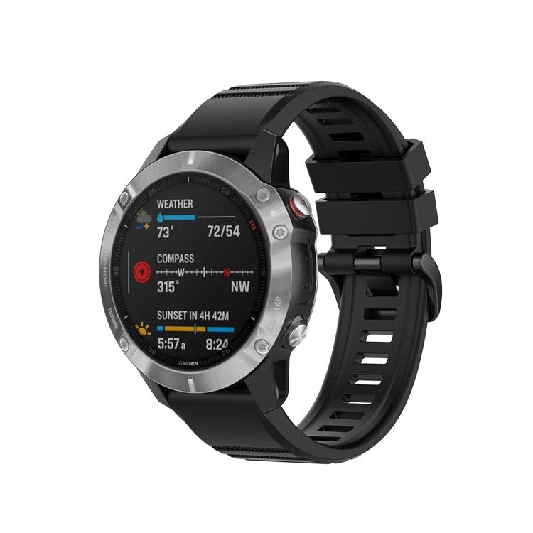 Rubber Smart Watch Replacement Band [22mm Width] for Garmin Fenix 6/5 - Black