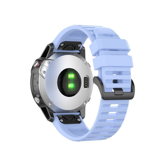 Rubber Smart Watch Replacement Band [22mm Width] for Garmin Fenix 6/5 - Baby Blue