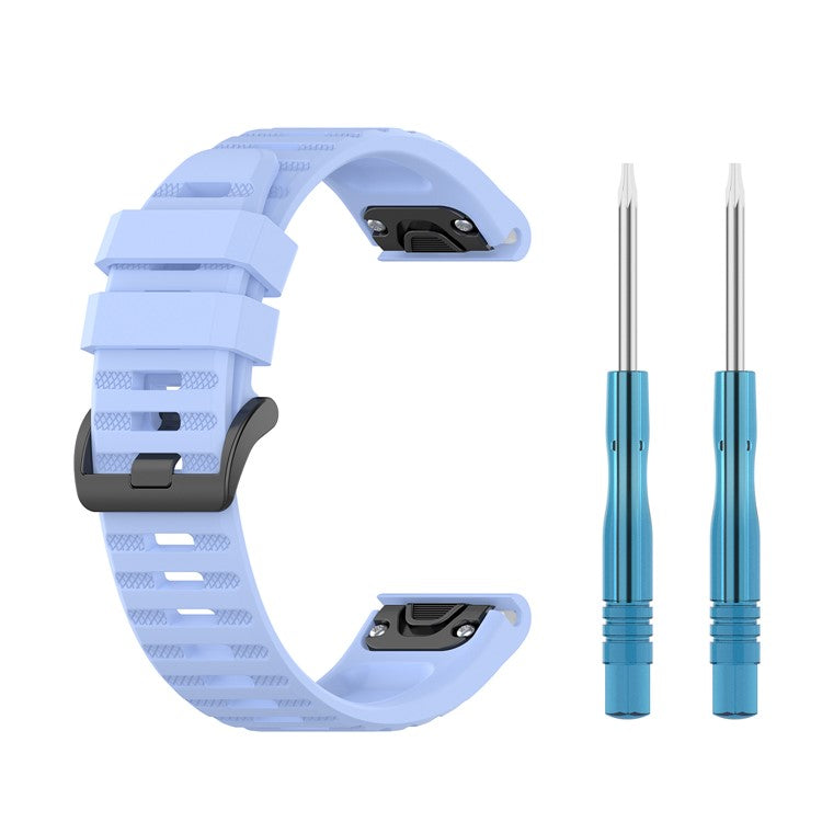 Rubber Smart Watch Replacement Band [22mm Width] for Garmin Fenix 6/5 - Baby Blue