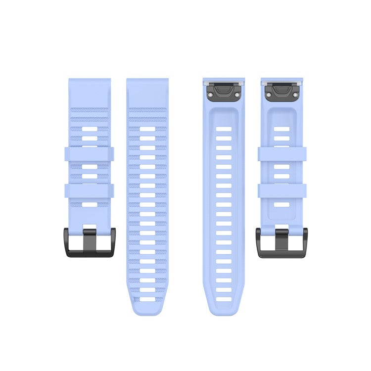 Rubber Smart Watch Replacement Band [22mm Width] for Garmin Fenix 6/5 - Baby Blue