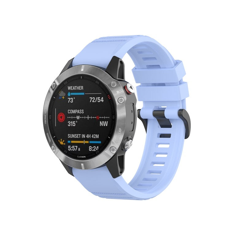 Rubber Smart Watch Replacement Band [22mm Width] for Garmin Fenix 6/5 - Baby Blue