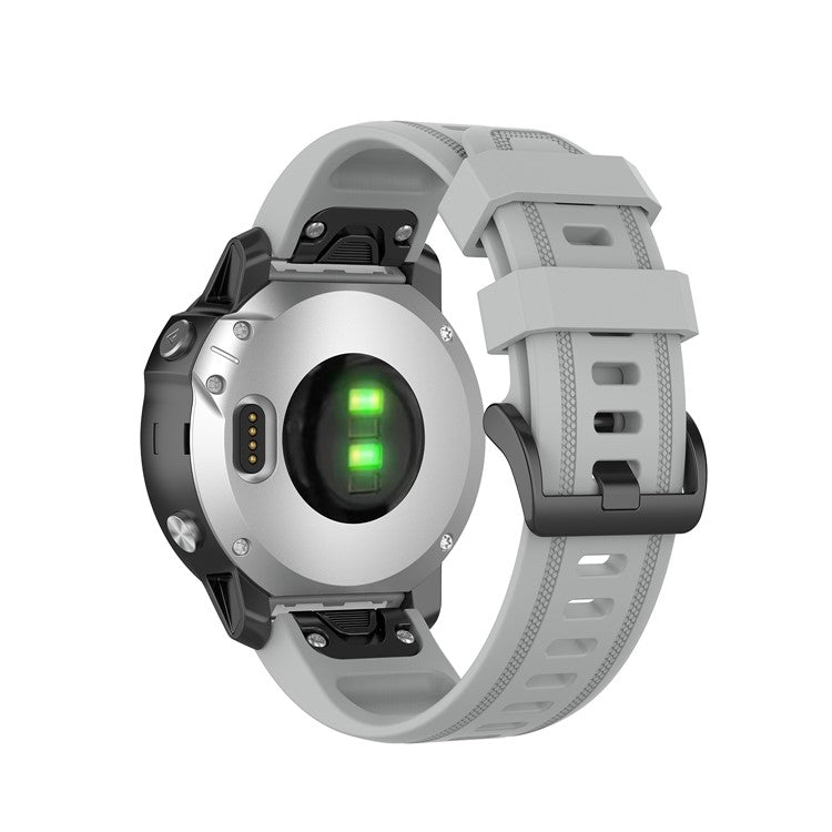 Rubber Smart Watch Replacement Band [20mm Width] for Garmin Fenix 7S/Fenix 6S/5S - Grey