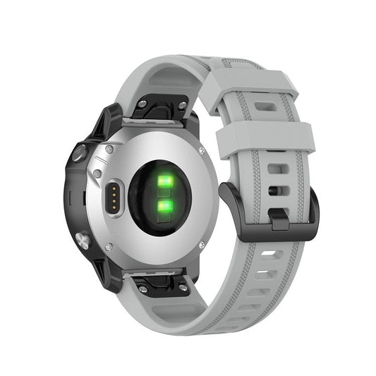 Rubber Smart Watch Replacement Band [20mm Width] for Garmin Fenix 7S/Fenix 6S/5S - Grey