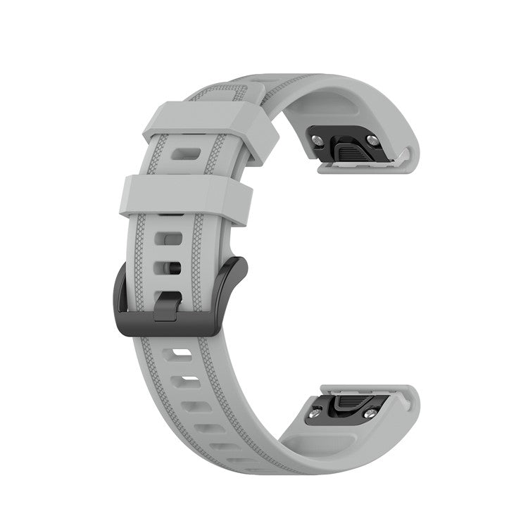 Rubber Smart Watch Replacement Band [20mm Width] for Garmin Fenix 7S/Fenix 6S/5S - Grey