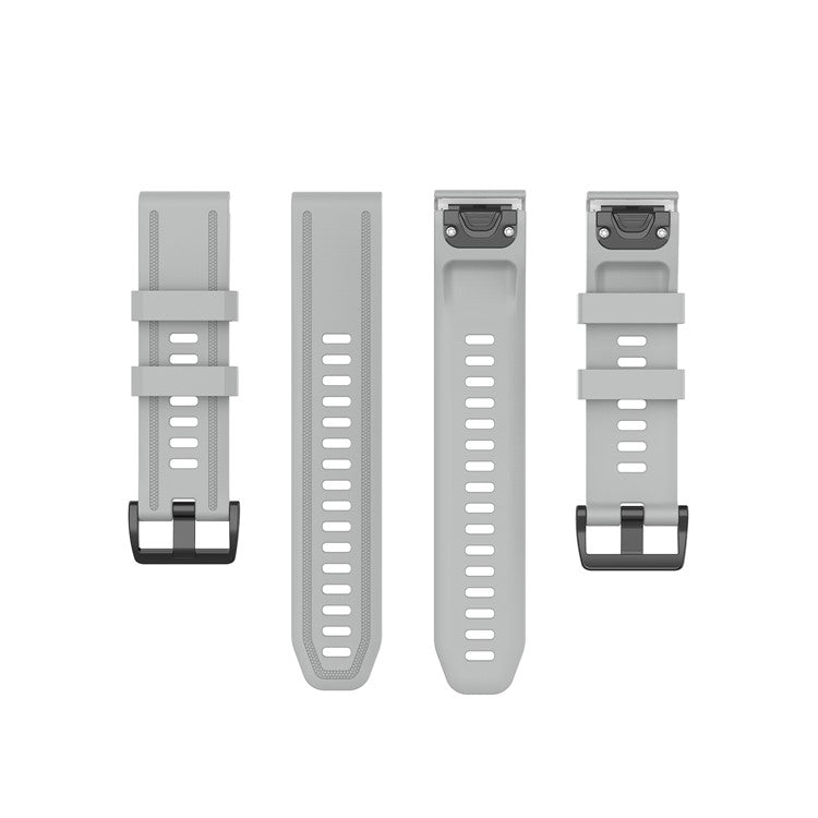 Rubber Smart Watch Replacement Band [20mm Width] for Garmin Fenix 7S/Fenix 6S/5S - Grey