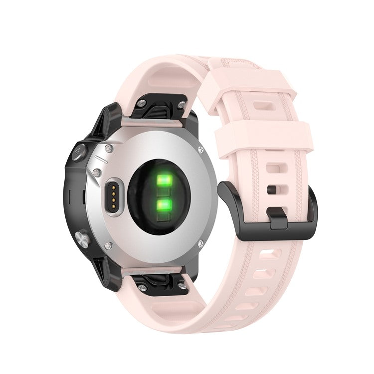 Rubber Smart Watch Replacement Band [20mm Width] for Garmin Fenix 7S/Fenix 6S/5S - Light Pink