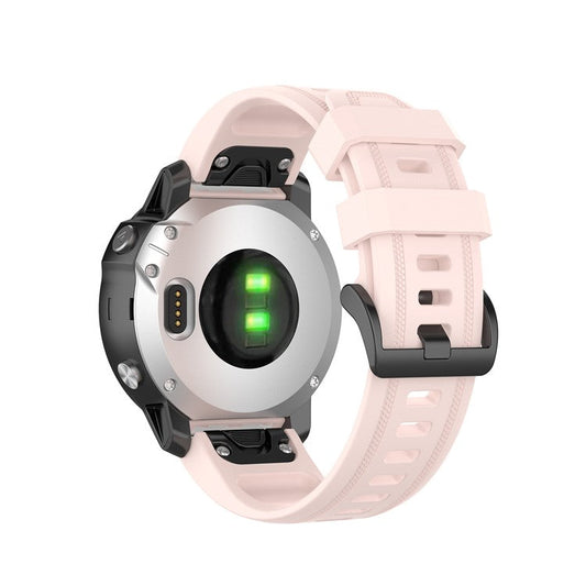 Rubber Smart Watch Replacement Band [20mm Width] for Garmin Fenix 7S/Fenix 6S/5S - Light Pink