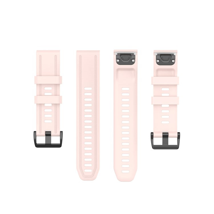 Rubber Smart Watch Replacement Band [20mm Width] for Garmin Fenix 7S/Fenix 6S/5S - Light Pink