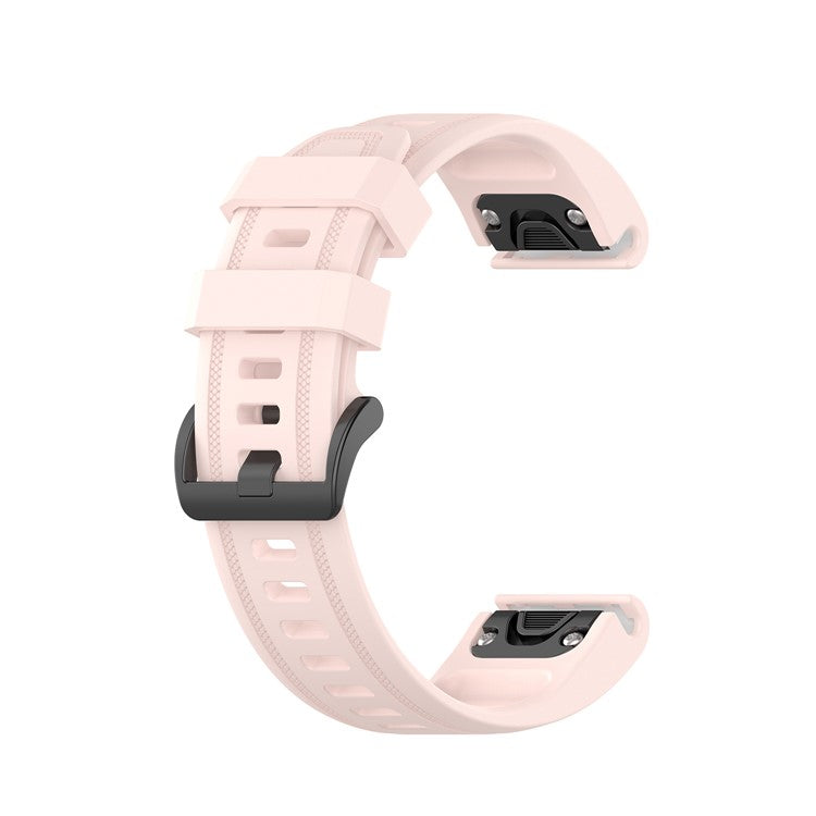 Rubber Smart Watch Replacement Band [20mm Width] for Garmin Fenix 7S/Fenix 6S/5S - Light Pink