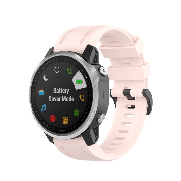 Rubber Smart Watch Replacement Band [20mm Width] for Garmin Fenix 7S/Fenix 6S/5S - Light Pink