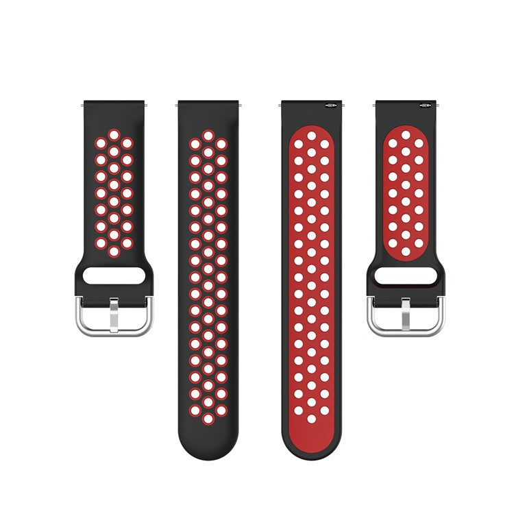 20mm Dual-color PC Replacement Smart Watchband for Samsung Galaxy Watch Active/Active2 - Black/Red