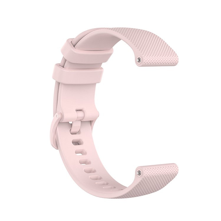 Armband for Polar Ignite / Garmin Vivomove 3 / vivoactive 5 / Active 5 , 20mm Grid Texture Silicone Watch Strap - Pink