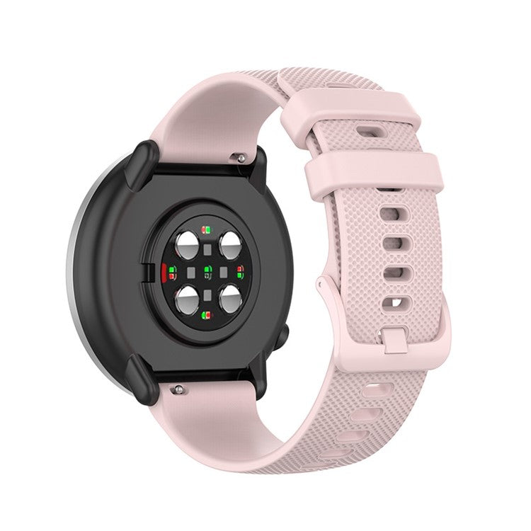 Armband for Polar Ignite / Garmin Vivomove 3 / vivoactive 5 / Active 5 , 20mm Grid Texture Silicone Watch Strap - Pink
