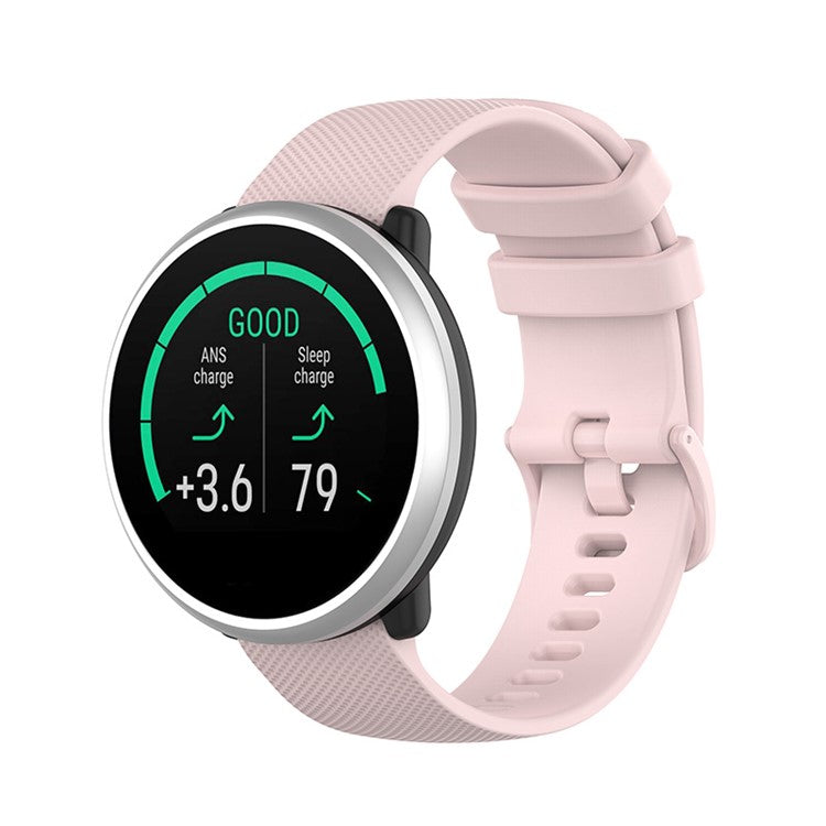 Armband for Polar Ignite / Garmin Vivomove 3 / vivoactive 5 / Active 5 , 20mm Grid Texture Silicone Watch Strap - Pink