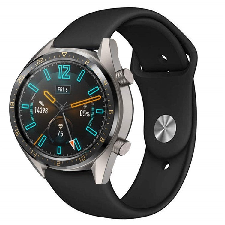 22mm Silicone Smart Watch Band Watch Strap Replacement for Huawei Watch GT 2e/GT2 46mm - Black