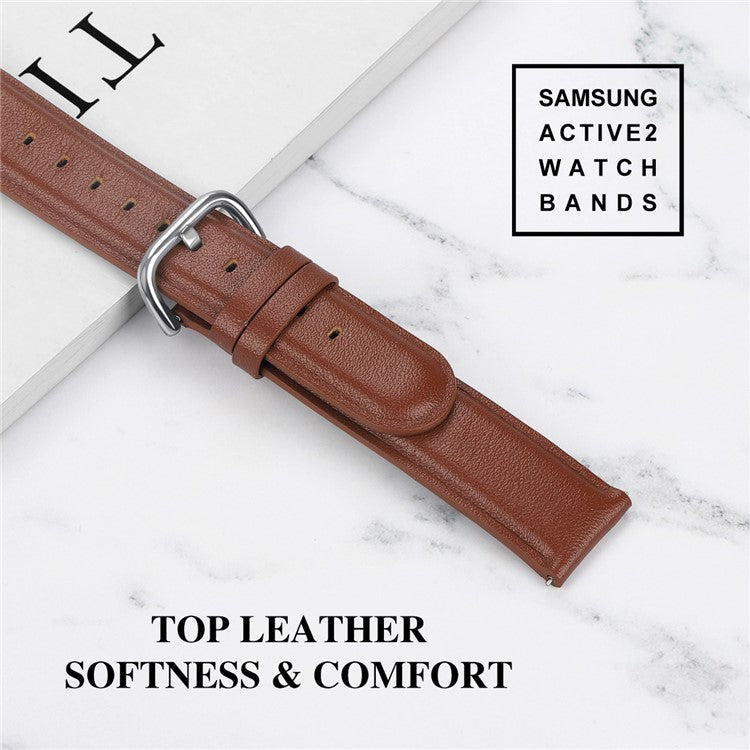 22mm Quality Leather Smart Watch Replacement Strap for Huawei Watch GT 2e/GT 46mm - Brown