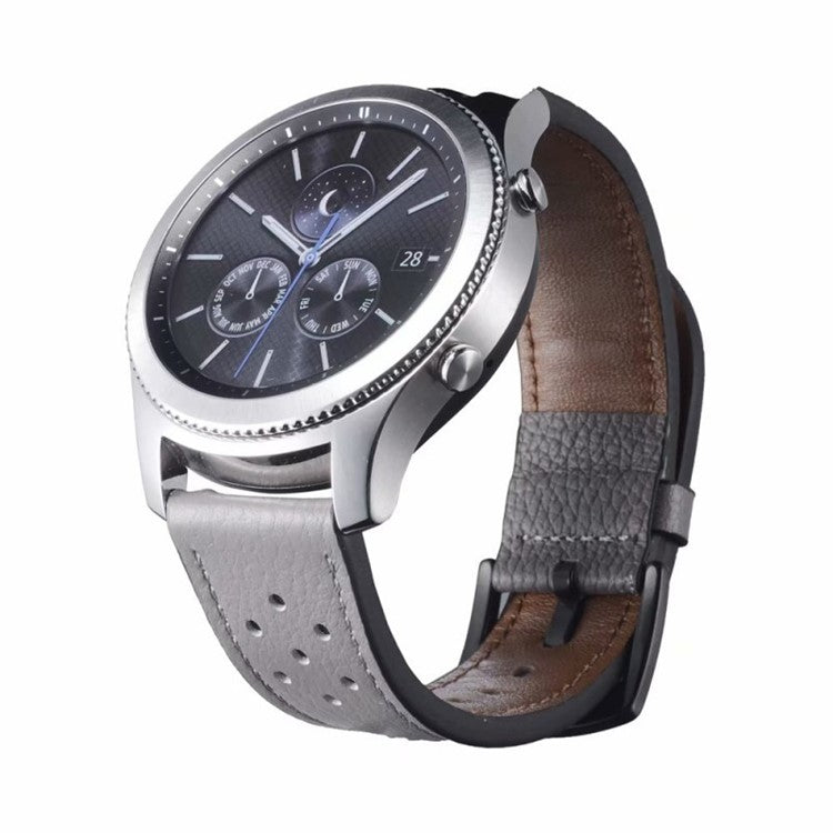 22mm Leather Strap Watch Band for Huawei Watch GT2e/GT2 46mm - Grey