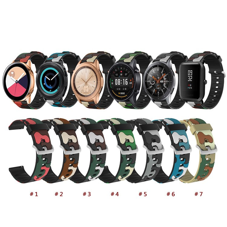 22mm Camouflage Pattern Flexible Silicone Watch Strap for Huawei Watch GT/Watch GT 2e/GT 2 46mm - Style A