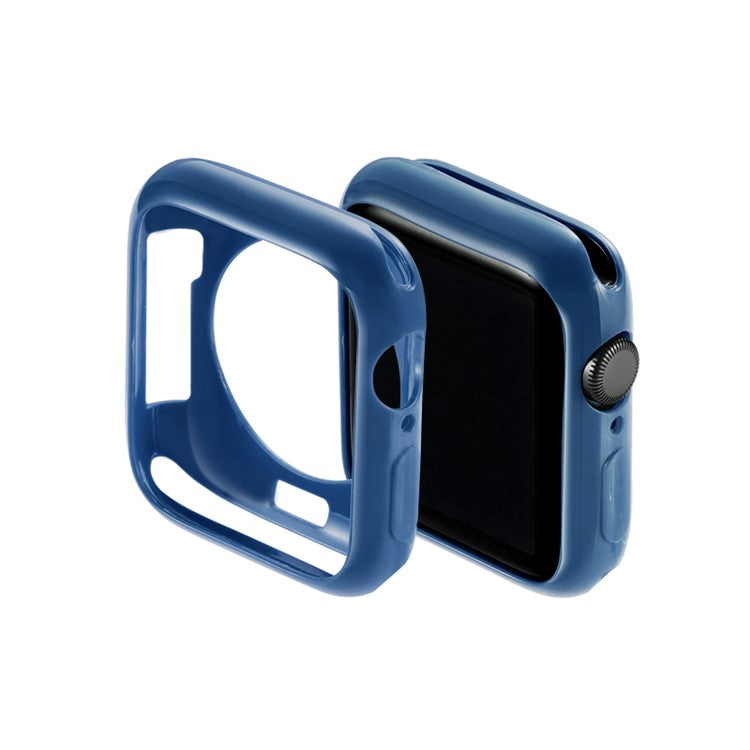 Silicone Smart Watch Case Protector for Apple Watch Series 6 SE 5 4 40mm / Series 3 2 1 38mm - Dark Blue