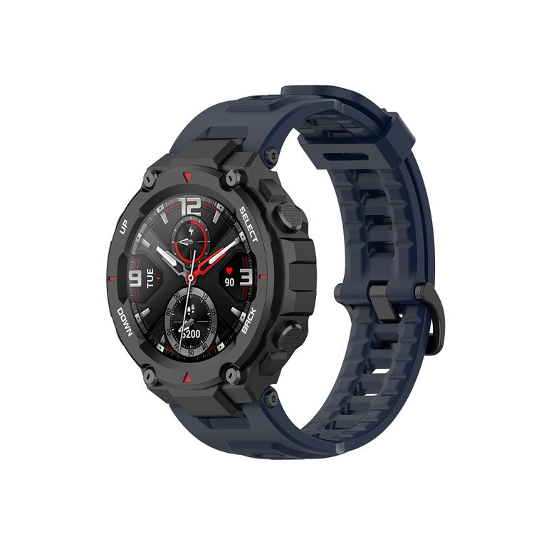 Silicone Watch Band Wrist Strap for Huami Amazfit T-Rex / Amazfit T-Rex Pro - Navy Blue