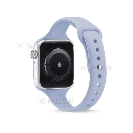 Thin Narrow Replacement Silicone Strap for Apple Watch Series 10 42mm / 9 8 7 41mm / SE (2023) SE (2022) SE 6 5 4 40mm / 3 2 1 38mm - Light Purple