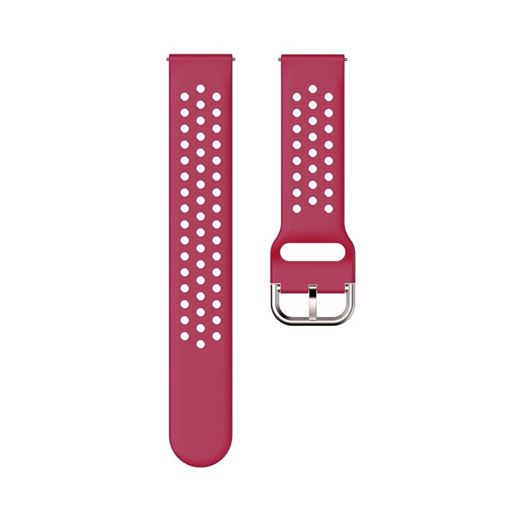 20mm Soft Silicone Watch Strap Replacement Smart Watch Band Strap for Huawei GT2 42mm Smart Watch / Huami Amazfit Watch Youth Edition - Wine Red