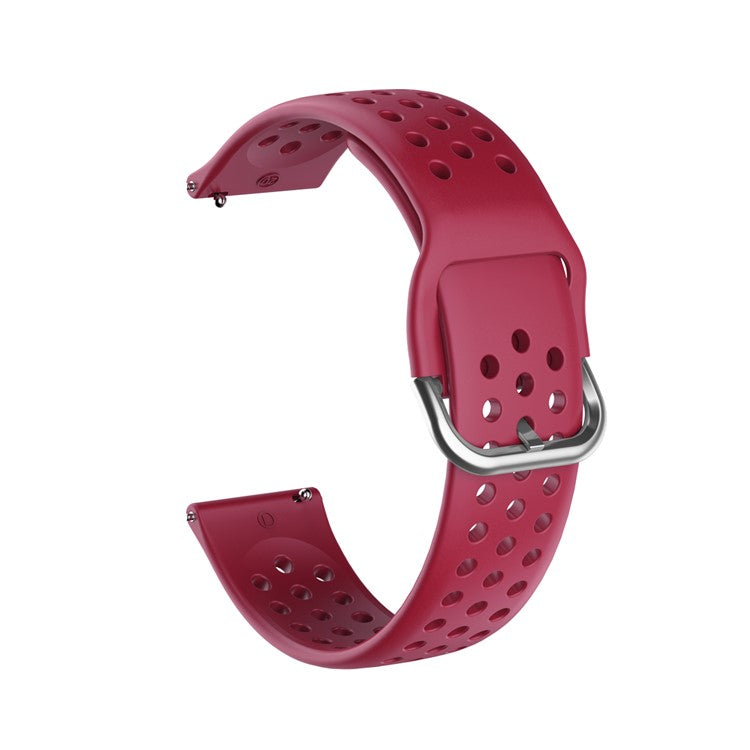 20mm Soft Silicone Watch Strap Replacement Smart Watch Band Strap for Huawei GT2 42mm Smart Watch / Huami Amazfit Watch Youth Edition - Wine Red