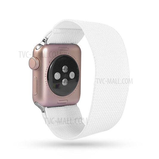 Solid Color Printing Nylon Smart Watch Band for Apple Watch Series 8 45mm / Ultra 49mm / 7 45mm / Series 6 / SE / SE (2022) 44m / 5 / 4 44mm / Series 3 / 2 / 1 42mm - White