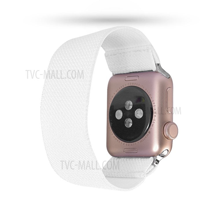 Solid Color Printing Nylon Smart Watch Band for Apple Watch Series 8 45mm / Ultra 49mm / 7 45mm / Series 6 / SE / SE (2022) 44m / 5 / 4 44mm / Series 3 / 2 / 1 42mm - White