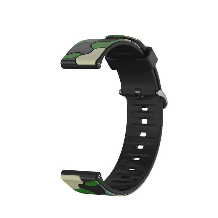 22mm Camouflage with Black Buckle Silicone Watch Band for Huawei Watch GT 2 46mm/GT/GT 2e - Army Green