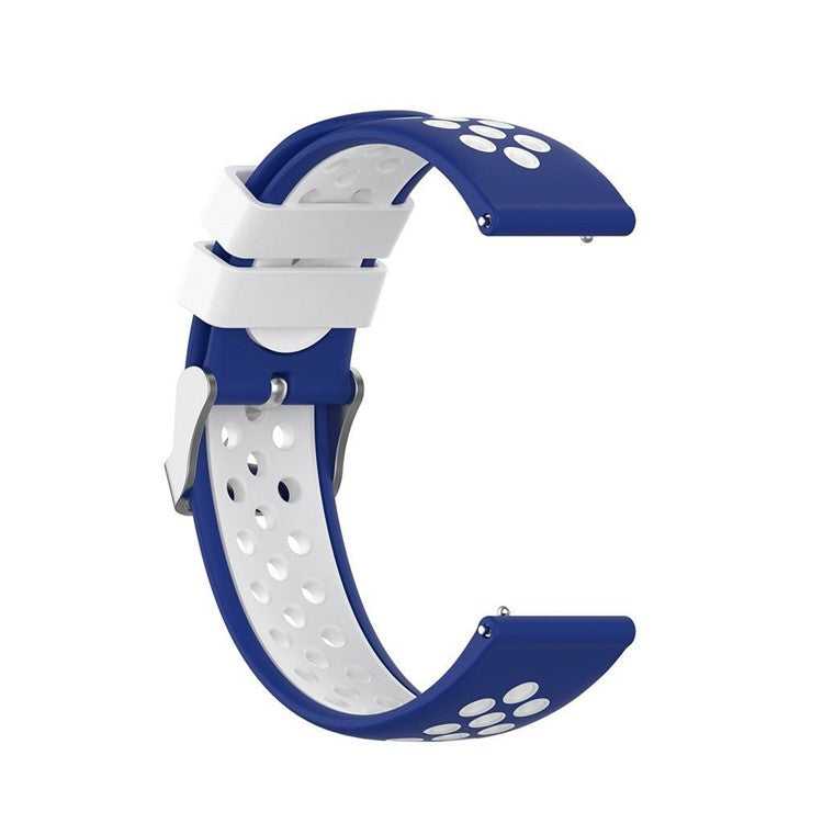 22mm Bi-color Silicone Watch Band for Samsung S3/S4/Galaxy Watch 46mm - Blue/White