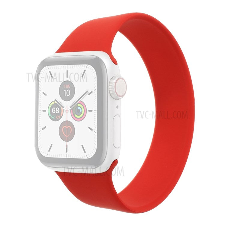 Silicone Smart Watch Band Wrist Strap for Apple Watch Series 8 45mm / Ultra 49mm / Ultra 2 49mm / Series 9 45mm / SE (2023) 44mm / 7 45mm / Series 4 / 5 / 6 / SE / SE (2022) 44mm / Series 1 / 2 / 3 42mm, Size: L - Red