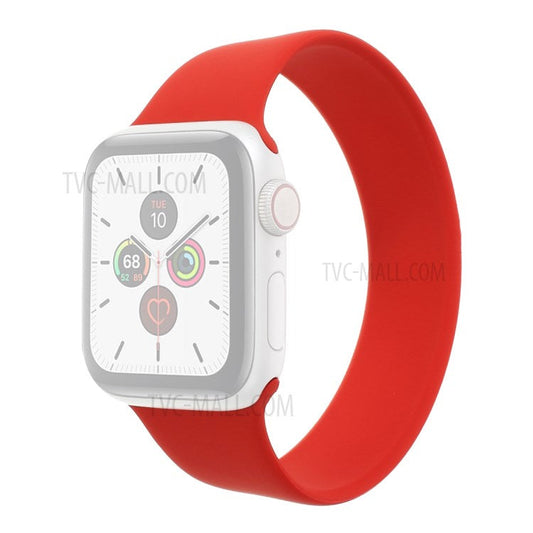 Silicone Smart Watch Band Wrist Strap for Apple Watch Series 8 45mm / Ultra 49mm / Ultra 2 49mm / Series 9 45mm / SE (2023) 44mm / 7 45mm / Series 4 / 5 / 6 / SE / SE (2022) 44mm / Series 1 / 2 / 3 42mm, Size: L - Red