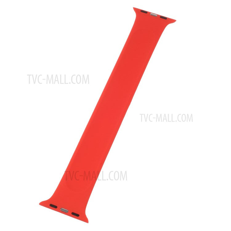 Silicone Smart Watch Band Wrist Strap for Apple Watch Series 8 45mm / Ultra 49mm / Ultra 2 49mm / Series 9 45mm / SE (2023) 44mm / 7 45mm / Series 4 / 5 / 6 / SE / SE (2022) 44mm / Series 1 / 2 / 3 42mm, Size: L - Red