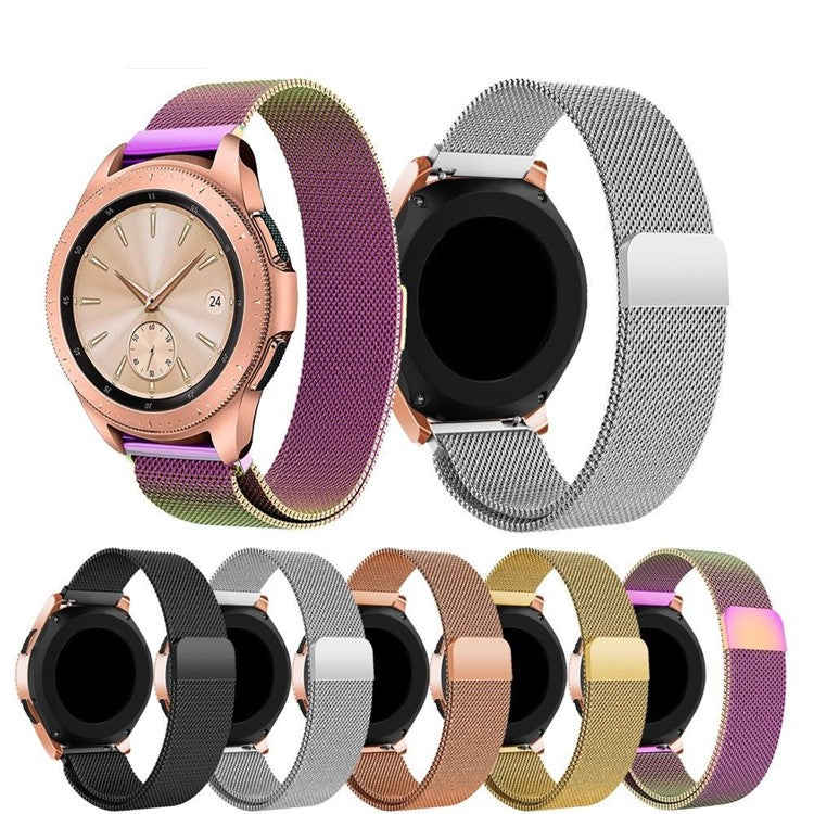 20mm Milanese Stainless Steel Flat Head Watch Band for Garmin Vivomove HR/Vivoactive 3 Music - Gold