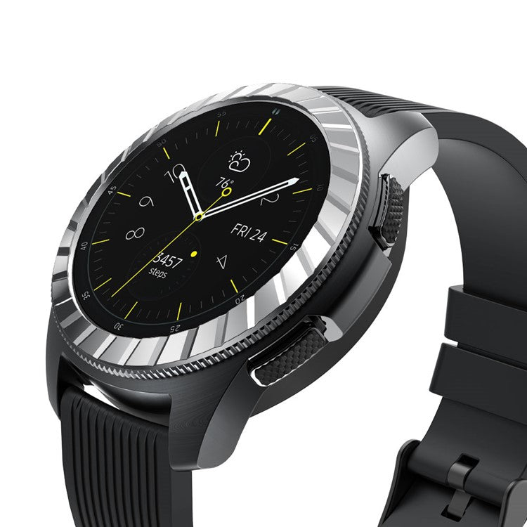 Anti Scratch Metal Smartwatch Dial Bezel Ring [G Type] for Samsung Galaxy Watch 42mm - Silver