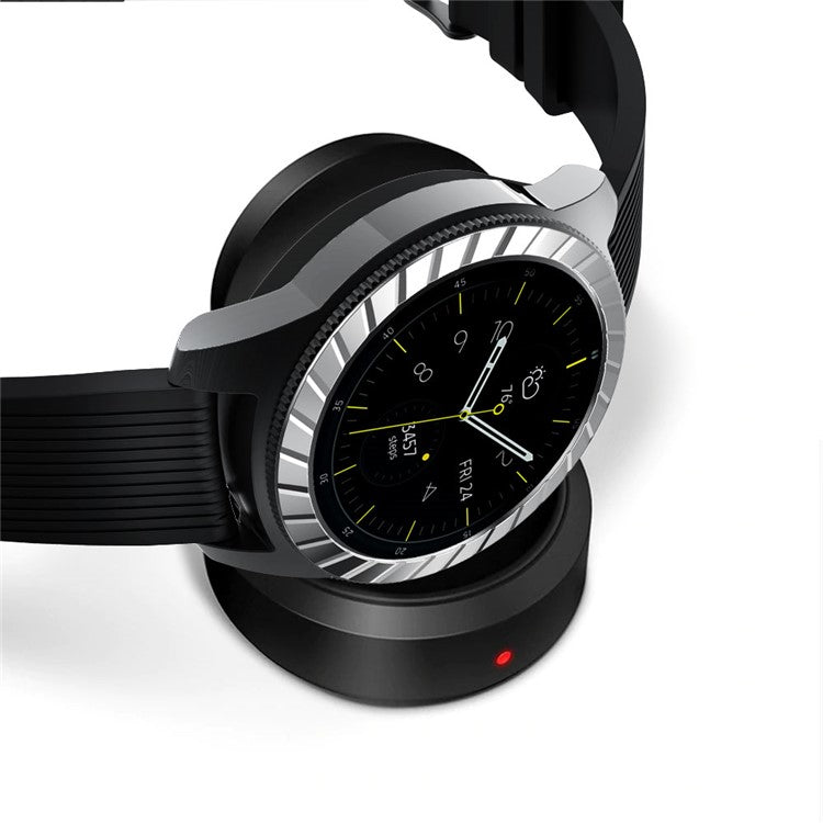 Anti Scratch Metal Smartwatch Dial Bezel Ring [G Type] for Samsung Galaxy Watch 42mm - Silver