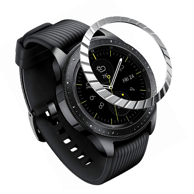 Anti Scratch Metal Smartwatch Dial Bezel Ring [G Type] for Samsung Galaxy Watch 42mm - Silver