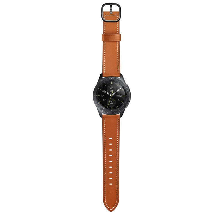 22mm Cowhide Leather (DS Style) Watch Strap for Samsung Galaxy Watch3 45mm / Galaxy Watch 46mm - Brown