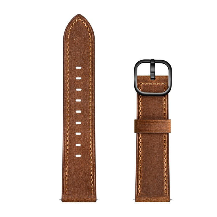 22mm Cowhide Leather Watch Band (DS Style) for Huami Amazfit 1/2S - Coffee