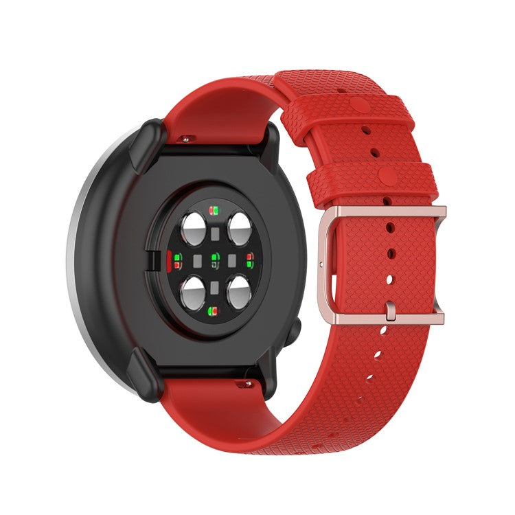 For Polar Ignite 20mm Silicone Smart Watch Band Adjustable Pin Buckle Replacement Strap - Red